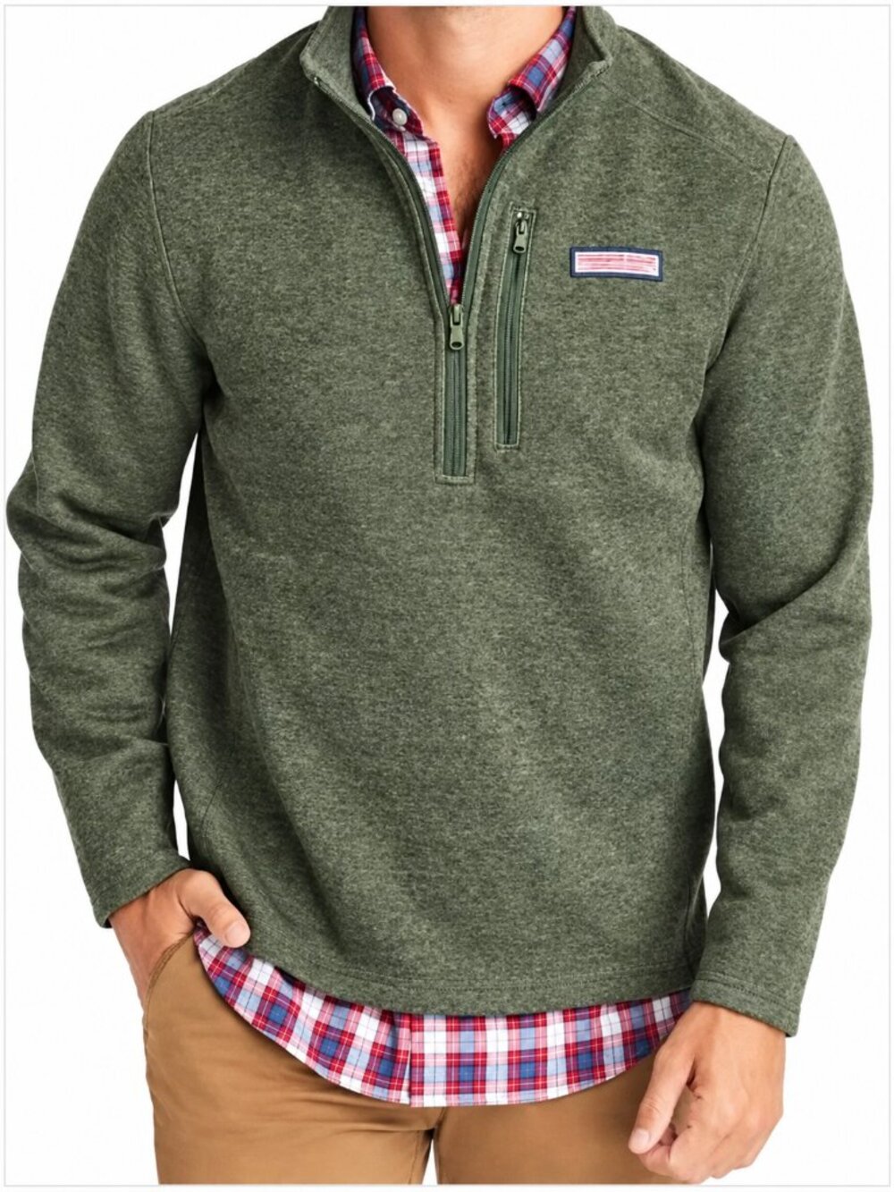 Vineyard Vines Green Quarter-Zip Sweater M